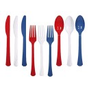 TigerChef Red, White & Blue Plastic Flatware Party Set , 132/Pack addl-1