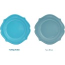 TigerChef Sea Blue Scalloped Rim Disposable Plates Set, Includes 10" and 8" Plates, Service for 48 addl-2