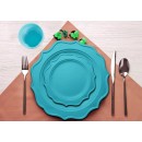 TigerChef Turquoise Scalloped Rim Disposable Plates Set, Includes 10" and 8" Plates, Service for 48 addl-2