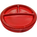 TigerChef Red Plastic 3-Compartment Divided Plates 10", 240/Plates addl-1