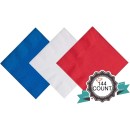 TigerChef Red, White and Blue 2-Ply Paper Beverage Napkins, 144/Pack addl-1