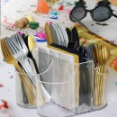 TigerChef 5 Compartment Clear Cutlery Utensil Napkin Caddy Organizer addl-2