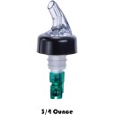 TigerChef Measured Liquor Pourer with Collar, 3/4 oz. Green, 12/Pack addl-2