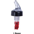 TigerChef Measured Liquor Pourer with Collar, Red, 1 oz., 6/Pack addl-2
