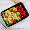 TigerChef Black Rectangular 1-Compartment Bento Box with Lid 28 oz. - 1 dozen addl-3