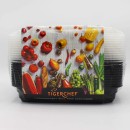 TigerChef Black Rectangular 1-Compartment Bento Box with Lid 28 oz. - 1 dozen addl-2