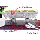TigerChef Full Size Decorative Ornate Chrome Wire Full Size Aluminum Pan Holder, 3/Pack addl-1