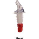 TigerChef Plastic Measured Liquor Pourer without Collar, Red, with Pourer Dust Covers 1 oz., 24/Pack addl-1