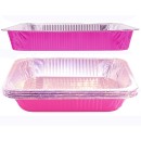 TigerChef Pink Disposable Full Size Aluminum Foil Steam Table Pans - 5 pcs addl-2