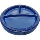 TigerChef Blue Plastic 3 Compartment Divided Plates 10", 32 Plates addl-1