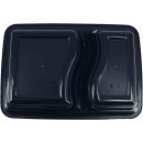 TigerChef Black Rectangular 2-Compartment Bento Box with Lid 30 oz. - 12 pcs addl-2
