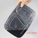 TigerChef Black Rectangular 2-Compartment Bento Box with Lid 30 oz. - 12 pcs addl-4