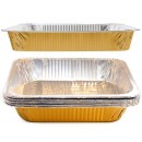 TigerChef Gold Disposable Half Size Aluminum Foil Steam Table Pans 9" x 13" - 5 pcs addl-2