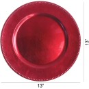 TigerChef Red Beaded Melamine Charger Plate 13" - Set of 6 addl-2