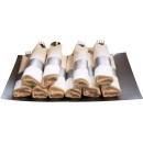 TigerChef Pre-Rolled White Napkin with Silver Cutlery and Silver Napkin Band Sets - 50 Sets addl-5
