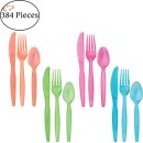 TigerChef Neon Plastic Party Cutlery Sets, Forks, Knives, Spoons, 384/Pack addl-6