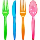 TigerChef Neon Plastic Party Cutlery Sets, Forks, Knives, Spoons, 384/Pack addl-7