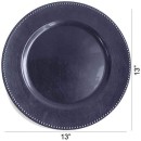 TigerChef Navy Blue Round Beaded Charger Plate 13", Set of 2 addl-1