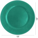 TigerChef Turquoise Round Beaded Charger Plate 13", Set of 2 addl-1