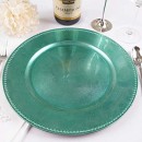 TigerChef Turquoise Round Beaded Charger Plate 13", Set of 2 addl-3