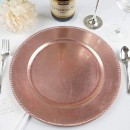 TigerChef Rose Gold Round Beaded Charger Plate 13", Set of 12 addl-3