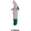 TigerChef Plastic Measured Liquor Pourer without Collar, Green, with Pourer Dust Covers 3/4 oz., 24/Pack addl-1