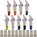 TigerChef Plastic Measured Liquor Pourer without Collar, Blue, with Pourer Dust Covers 7/8 oz., 12/Pack addl-4