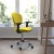 Flash Furniture H-2376-F-YEL-ARMS-GG Mid-Back Yellow Mesh Task Chair with Arms and Chrome Base addl-2