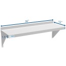 Koolmore WMSH-1236 36"L x 12"D Stainless Steel Wall Shelf addl-5