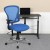 Flash Furniture H-8369F-BL-GG Mid-Back Blue Mesh Executive Office Chair with Chrome Base and Arms addl-3