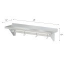 Koolmore WMPS-1248 48"L x 12"D Stainless Steel Wall Shelf with Pot Rack addl-1