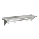 Koolmore WMPS-1260 60"L x 12"D Stainless Steel Wall Shelf with Pot Rack addl-2