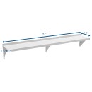 Koolmore WMSH-1272 72"L x 12"D Stainless Steel Wall Shelf addl-1