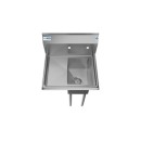 Koolmore SA101410-10L3 23" One Compartment Stainless Steel Sink with Left Drainboard addl-2
