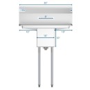 Koolmore SA101410-10B3 30" One Compartment Stainless Steel Sink with Two Drainboards addl-3