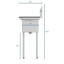 Koolmore SA101410-10B3 30" One Compartment Stainless Steel Sink with Two Drainboards addl-1