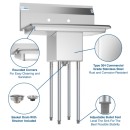 Koolmore SA101410-10B3 30" One Compartment Stainless Steel Sink with Two Drainboards addl-5