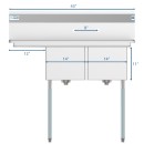 Koolmore SB141611-12L3 43" Two Compartment Stainless Steel Sink with Left Drainboard addl-3
