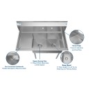 Koolmore SB141611-12L3 43" Two Compartment Stainless Steel Sink with Left Drainboard addl-1
