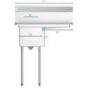 Koolmore SA121610-16R3 31" One Compartment Stainless Steel Sink with Right Drainboard addl-1
