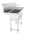 Koolmore SC101410-12B3FA 54" Three Compartment Stainless Steel Sink with Drainboards and Faucet addl-2