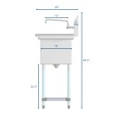 Koolmore SC101410-12B3FA 54" Three Compartment Stainless Steel Sink with Drainboards and Faucet addl-1