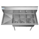Koolmore SC101410-12L3 45" Three Compartment Stainless Steel Sink with Left Drainboard addl-4