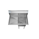 Koolmore SA151512-15L3 33" One Compartment Stainless Steel Sink with Left Drainboard addl-2