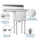 Koolmore SA151512-15L3 33" One Compartment Stainless Steel Sink with Left Drainboard addl-5
