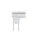 Koolmore SA151512-15R3 33" One Compartment Stainless Steel Sink with Right Drainboard addl-1