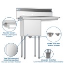 Koolmore SA151512-15R3 33" One Compartment Stainless Steel Sink with Right Drainboard addl-5