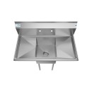 Koolmore SA141611-12B3 38" One Compartment Stainless Steel Sink with Two Drainboards addl-5