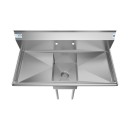 Koolmore SA121610-16B3 44" One Compartment Stainless Steel Sink with Two Drainboards addl-4