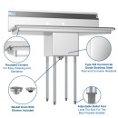 Koolmore SA121610-16B3 44" One Compartment Stainless Steel Sink with Two Drainboards addl-5